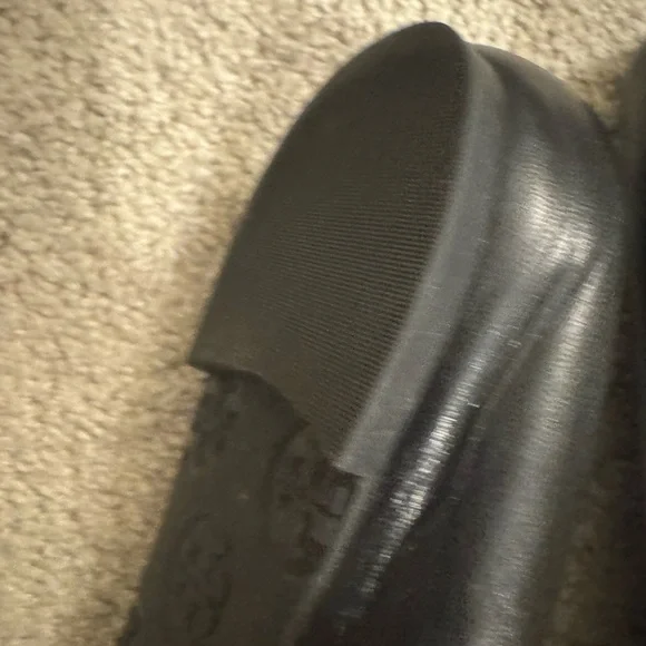 Tory Burch Black Flats with Silver Logo - Picture 6 of 9